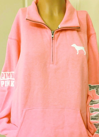 PINK Victoria's Secret Tops - VS PINK CAMPUS QUARTER-ZIP PULLOVER SWEATER